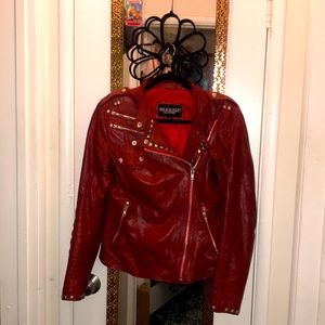 ✨ ladies ✨Milwaukee leather red rocker motorcycle jacket✨